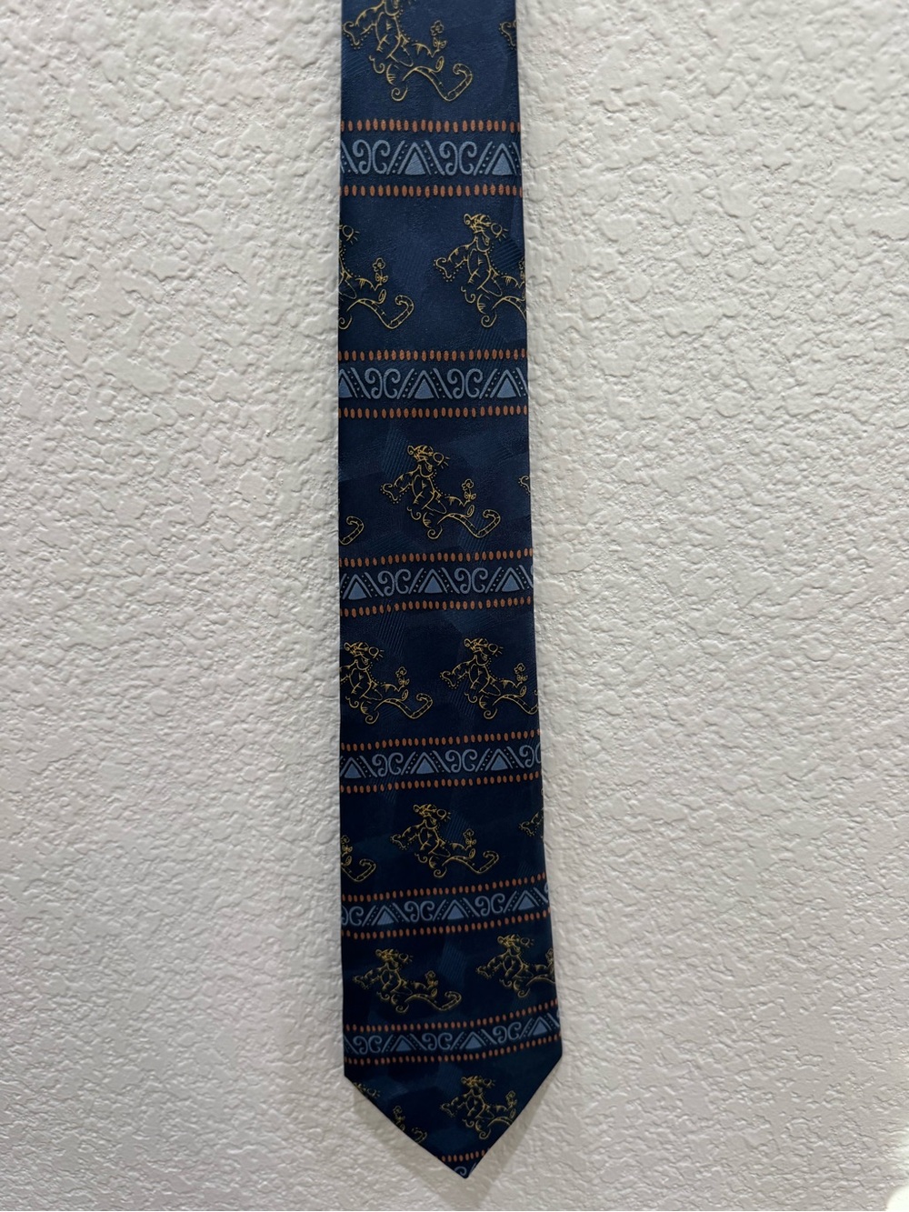 Vintage Disney Pooh 100 Acre Collection Tigger Necktie 60” Navy Blue Korea